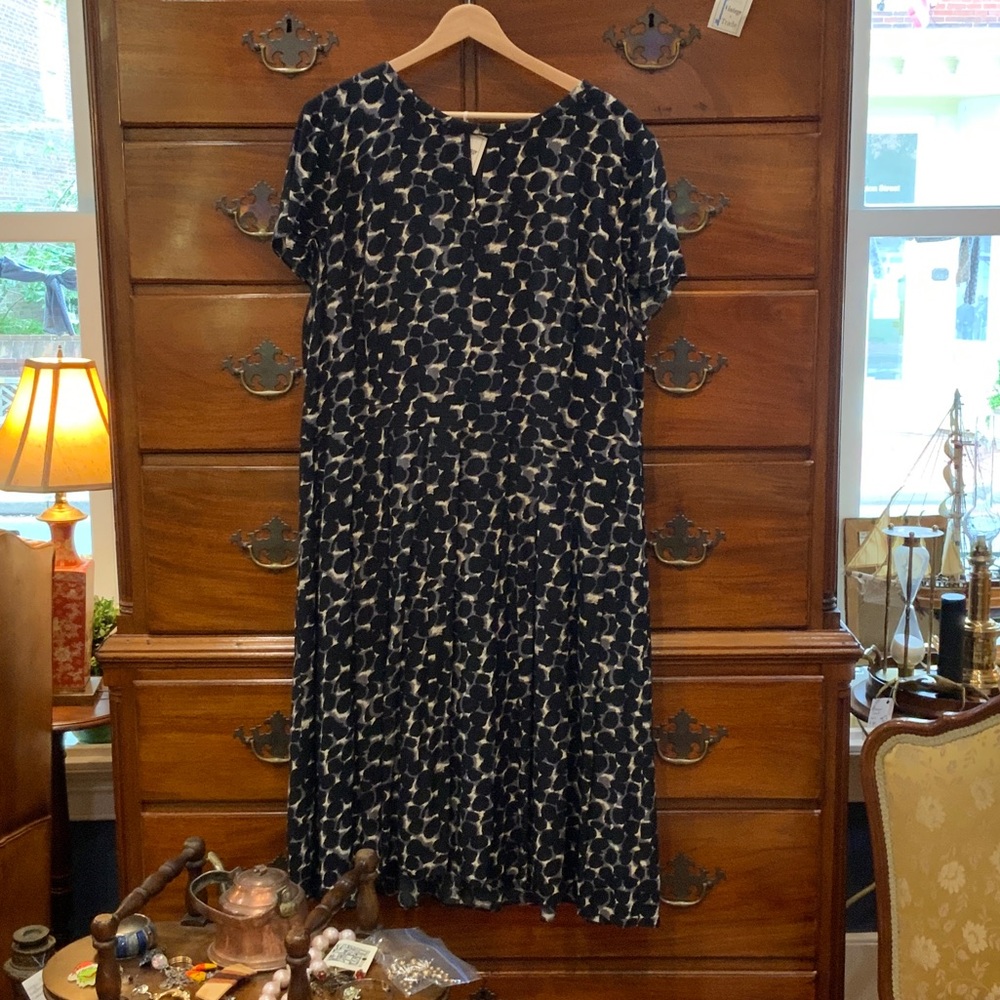Talbots Black and White Patterned Maxi Dress